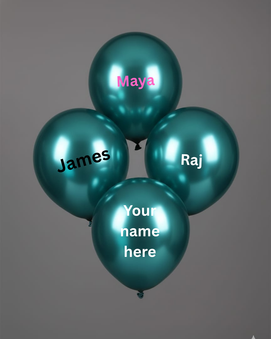 Custom Name Printed Chrome Green Balloon - Personalize Your Celebration