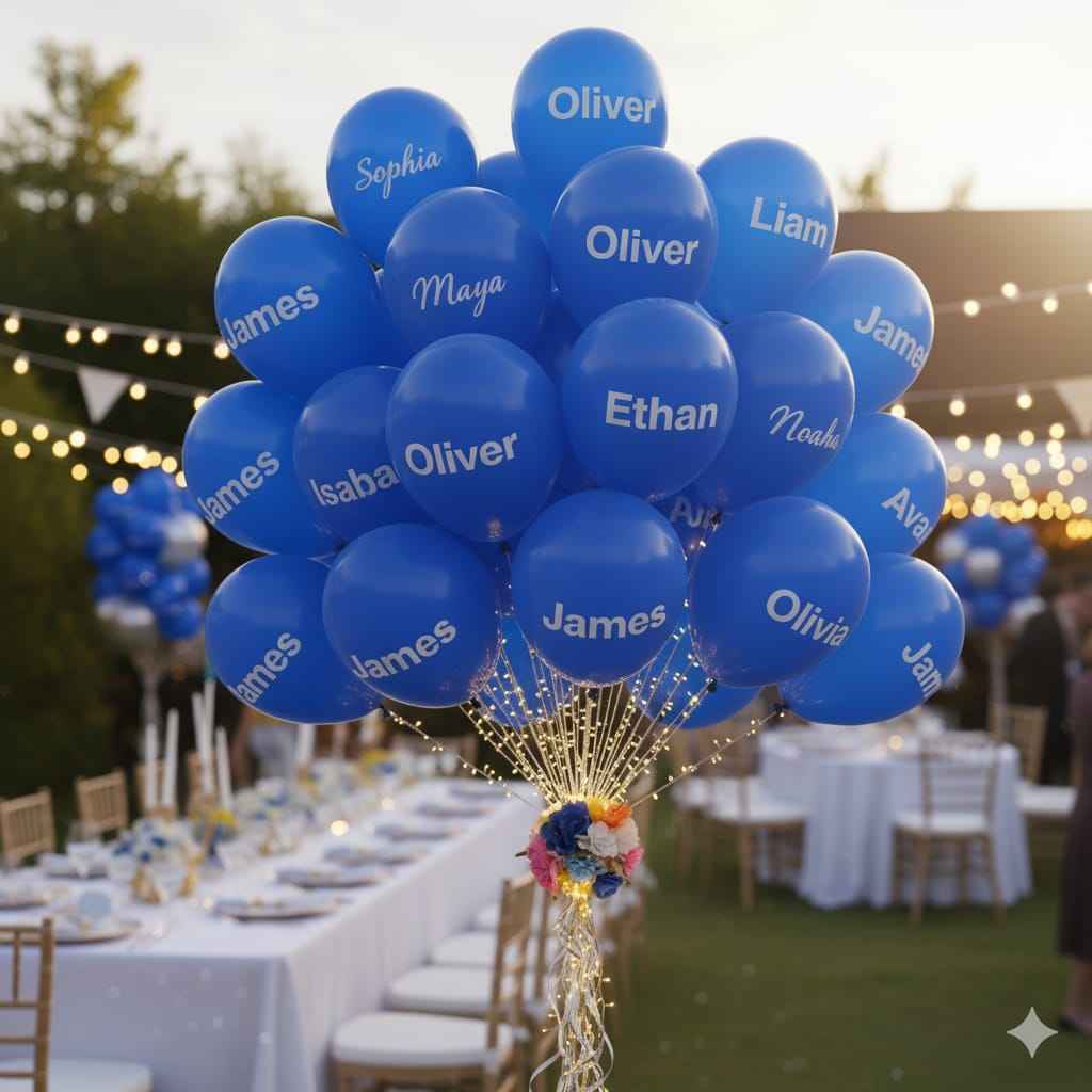 Custom Blue Balloon with Name - Personalized Balloon for Any Occasion