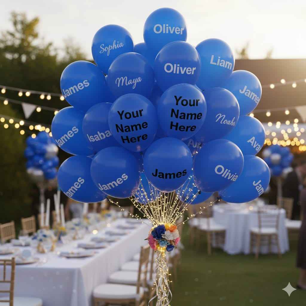 Custom Blue Balloon with Name - Personalized Balloon for Any Occasion