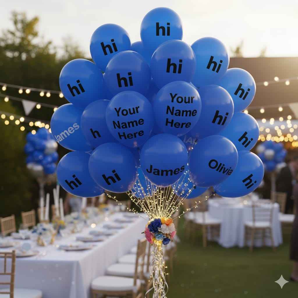 Custom Blue Balloon with Name - Personalized Balloon for Any Occasion