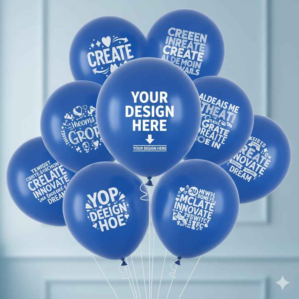 Custom Design Printed Balloon Blue for Your Special Events