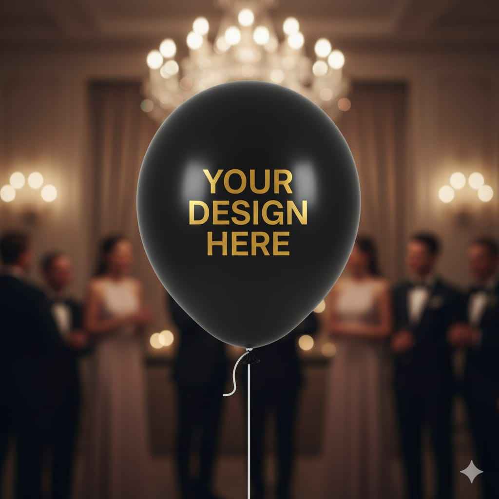 Custom Design Printed Balloon Black - Unique Personalized Decor for Any Occasion