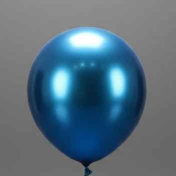 Custom Name Printed Blue Chrome Balloon for Personalized Celebrations