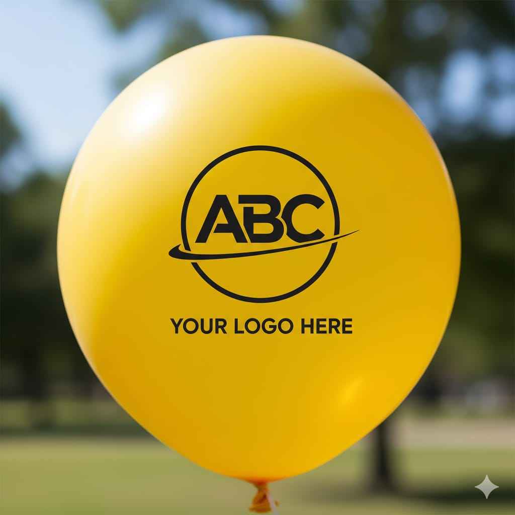Custom Logo Printed Balloon Yellow for Your Brand Promotion