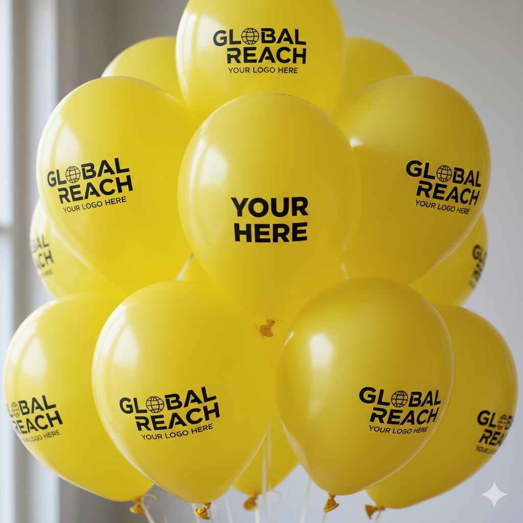 Custom Logo Printed Balloon Yellow for Your Brand Promotion
