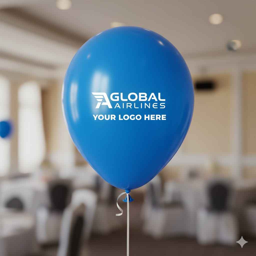 Custom Logo Printed Balloon Blue – Perfect for Promotions and Events