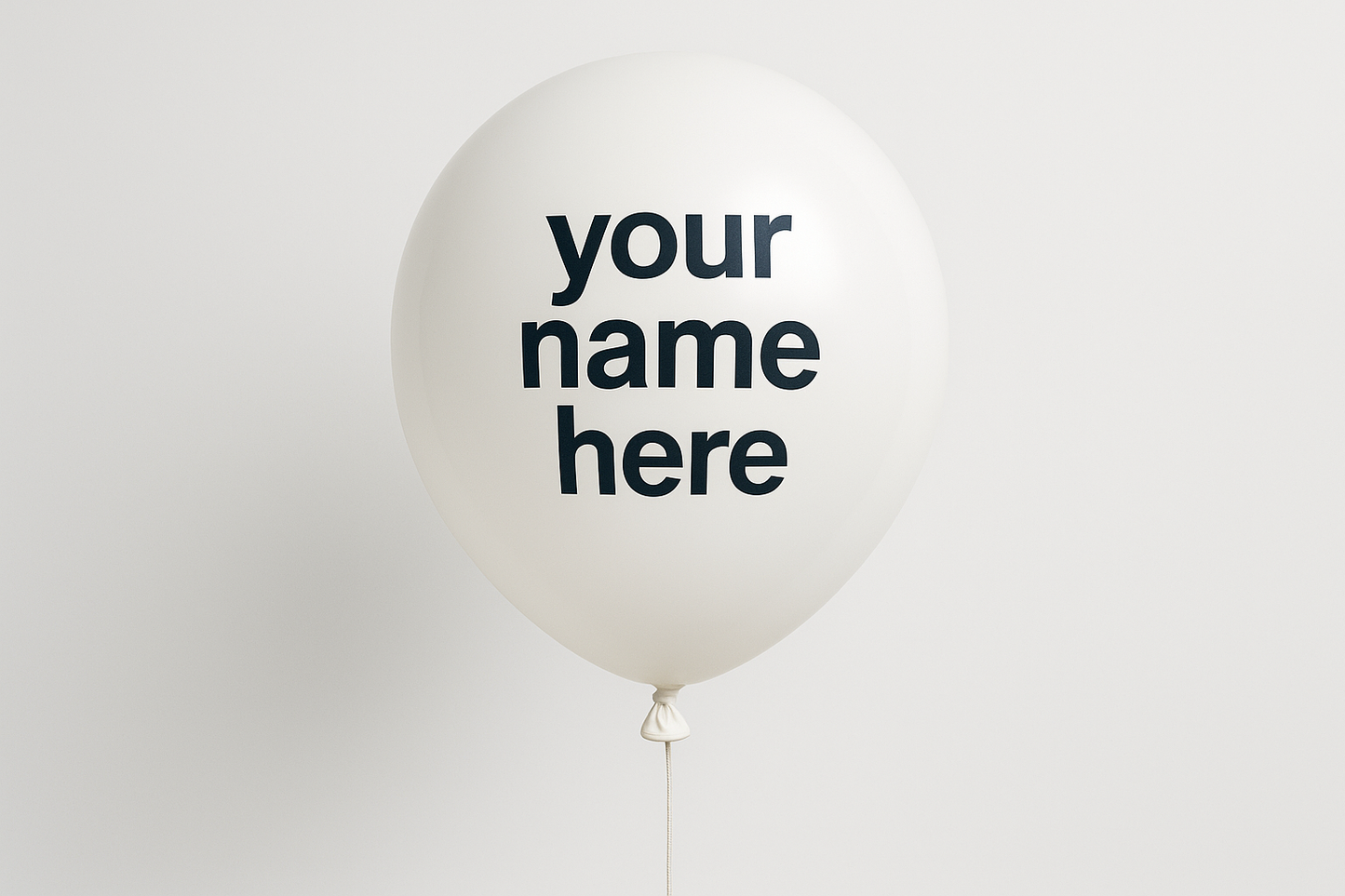 Custom Name Print Balloons for Personalized Celebrations - White Balloon Design