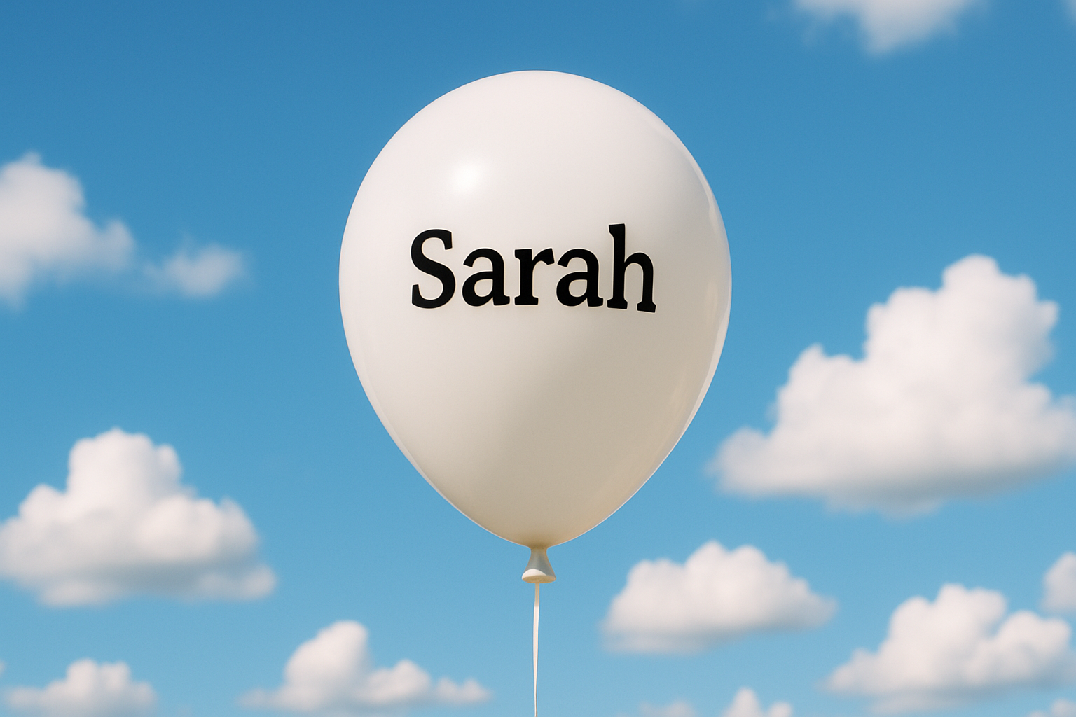 Custom Name Print Balloons for Personalized Celebrations - White Balloon Design