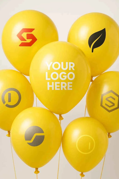 Custom Logo Printed Balloon Yellow for Your Brand Promotion
