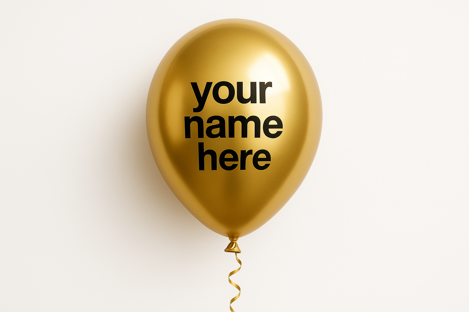 Custom Name Printed Golden Chrome Balloon for Unique Celebrations
