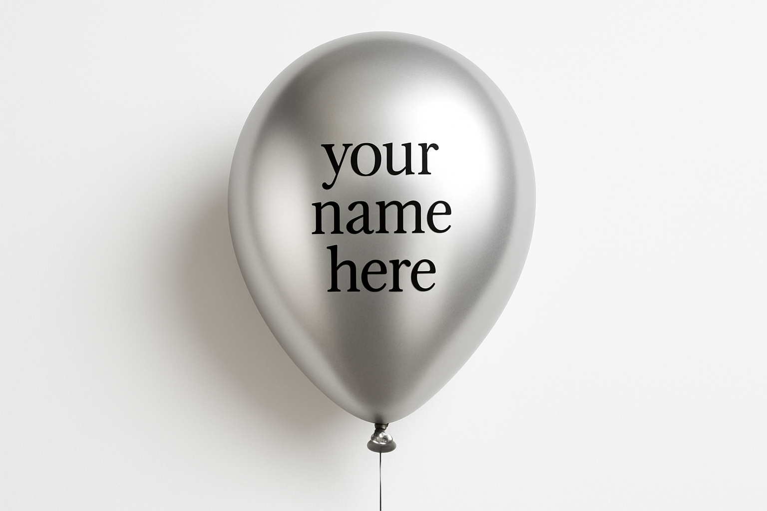 Custom Name Printed Silver Chrome Balloon for Unique Celebrations