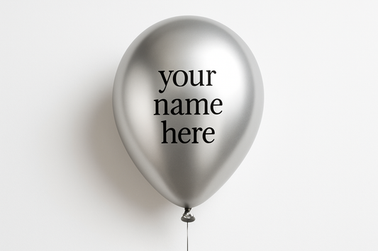Custom Name Printed Silver Chrome Balloon for Unique Celebrations